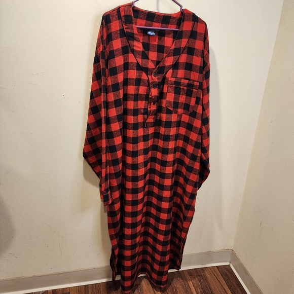 Ashford and Brooks Men's Flanel Plaid long Sleeves Cotton Blend nighhyshirt 3XL - Picture 2 of 11